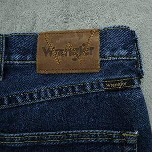 Wrangler Genuine Jeans Mens Size 44x30 Blue Regular Straight Rigid Denim Dark
